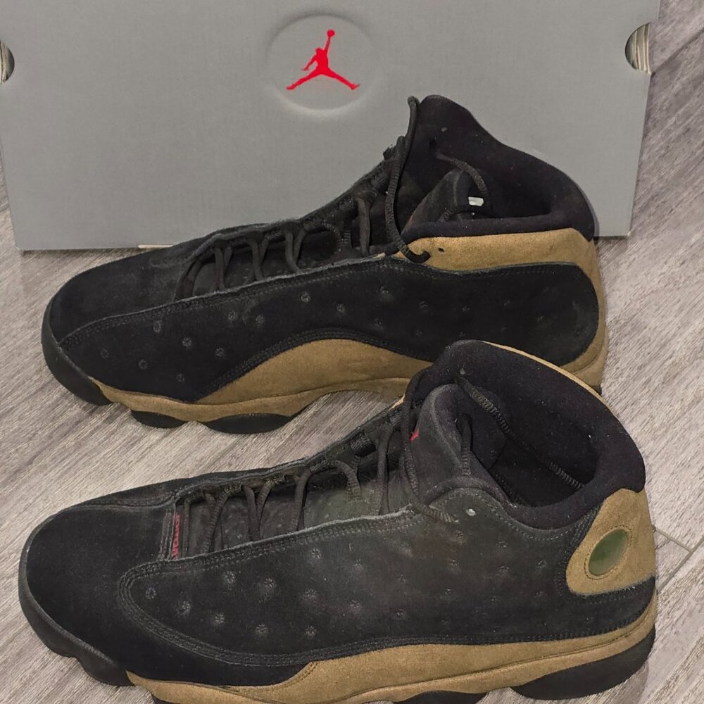 Nike AIR JORDAN 13 RETRO Black / Olive Basketball Shoes 11 Sneakers 414571 006 - Picture 6 of 9